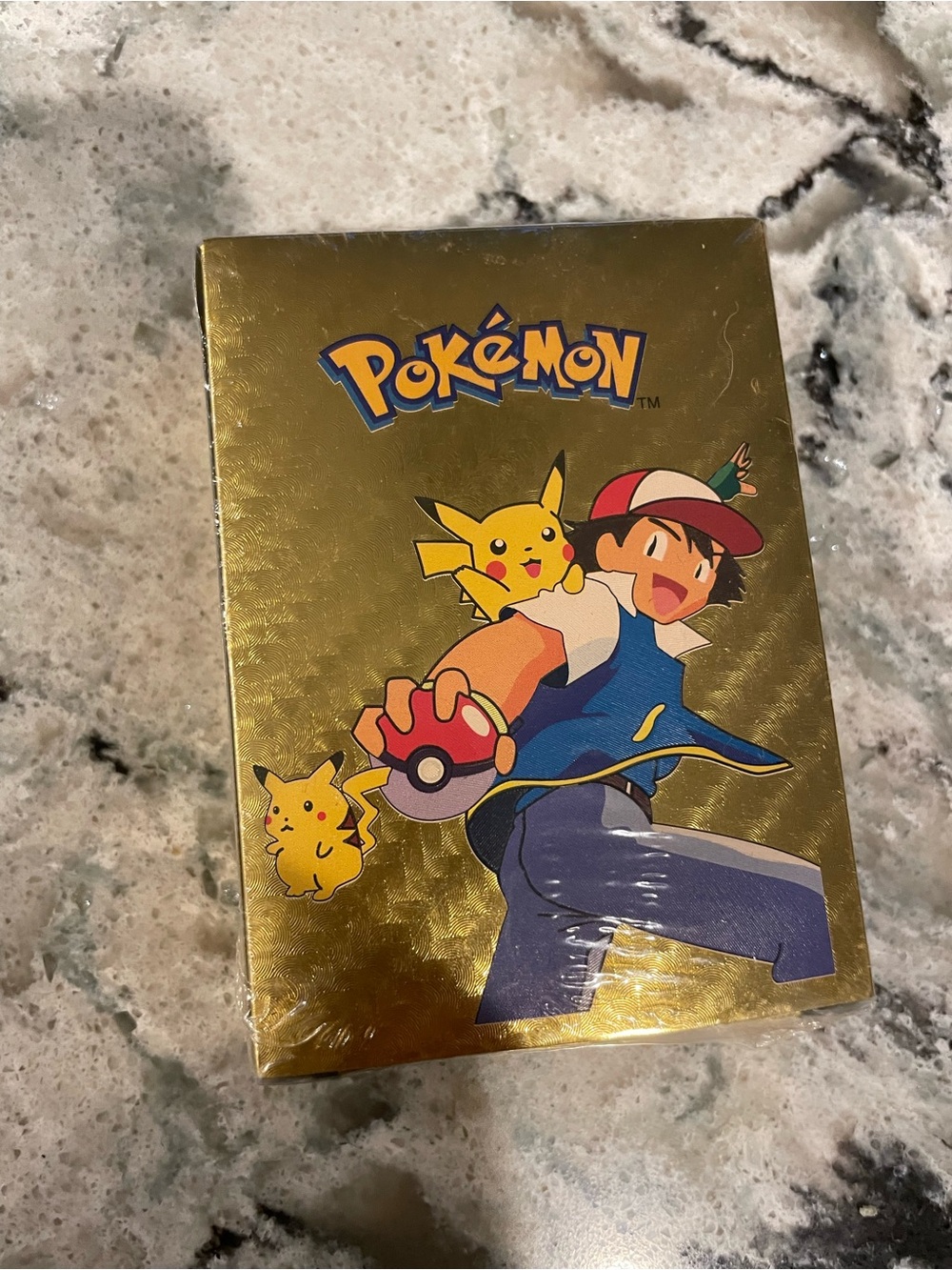 Pokémon Gold Foil Collector's Card Box - Pikachu & Ash